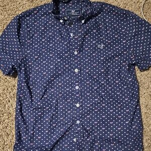 Vineyard Vines Men's Navy Blue Short Sleeve Shirt
